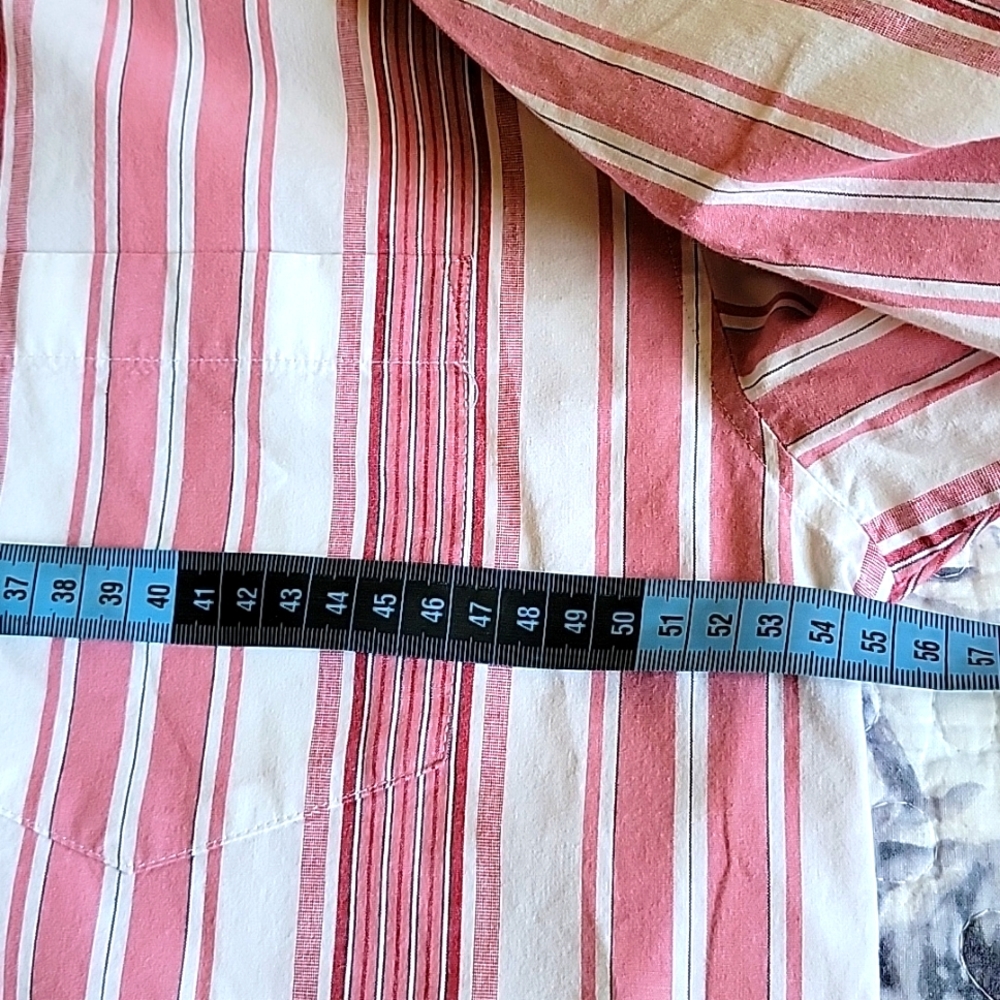 Talbots Petites Pink Stripe Button Down Shirt Wrinkle Resistant PM 100% Cotton - Picture 11 of 12